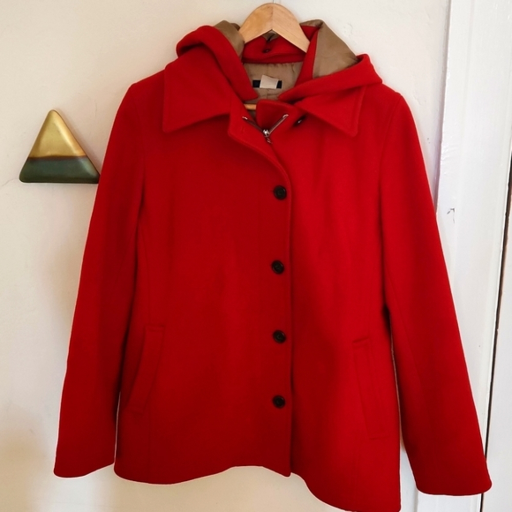 Red‎ J. Crew wool jacket with thinsulate lining